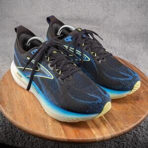 Brooks Glycerin GTS 22 Men's 10.5 EE Road Running Shoes Black Cobalt Yellow